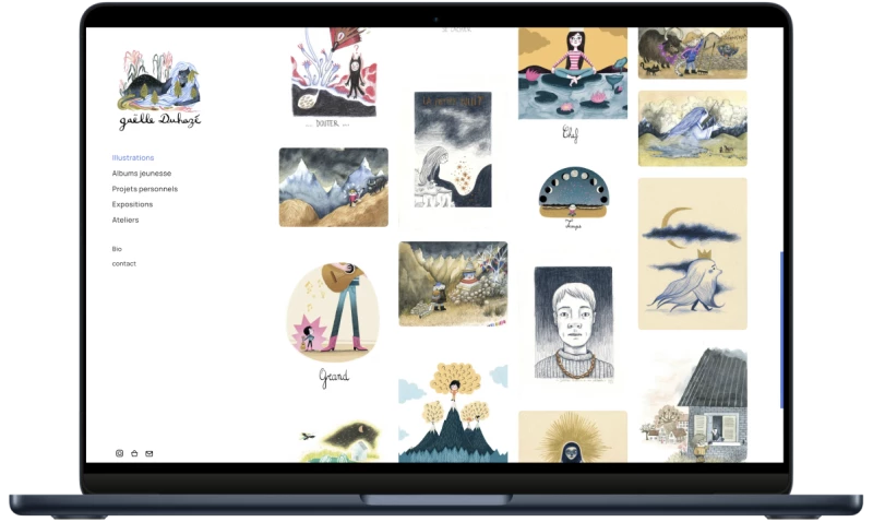 Page présentant une vue d'ensemble des illustrations.